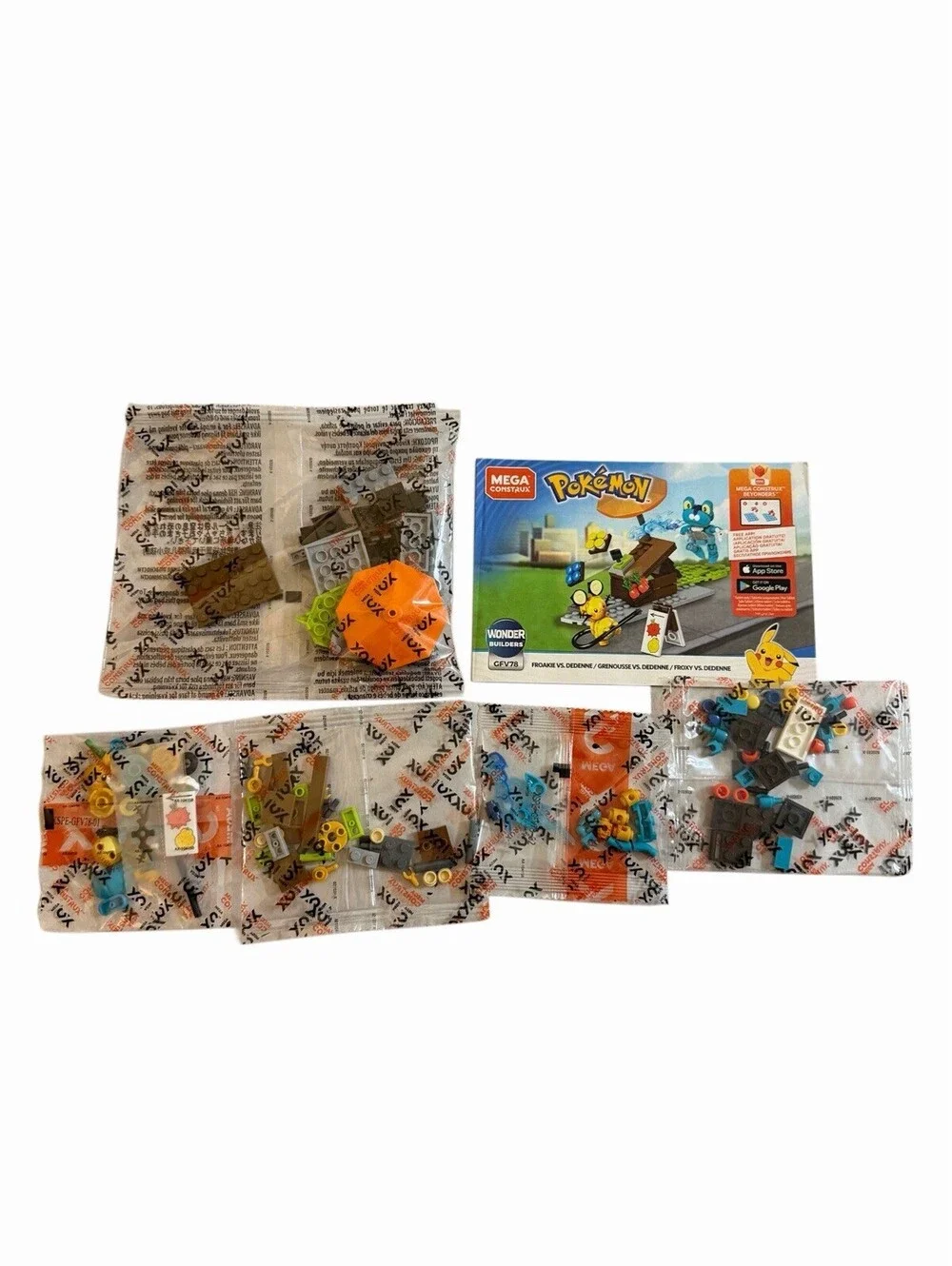 Mega Construx Pokemon Froakie vs Dedenne Building Set GFV78 Wonder Builders NEW